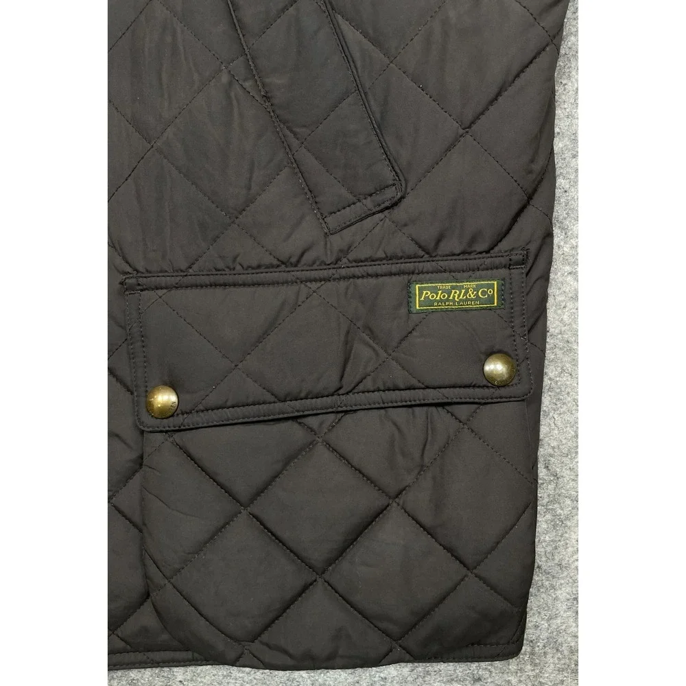 Polo Ralph Lauren Leyland Quilted Vest Brown Large Field Zip Corduroy Collar